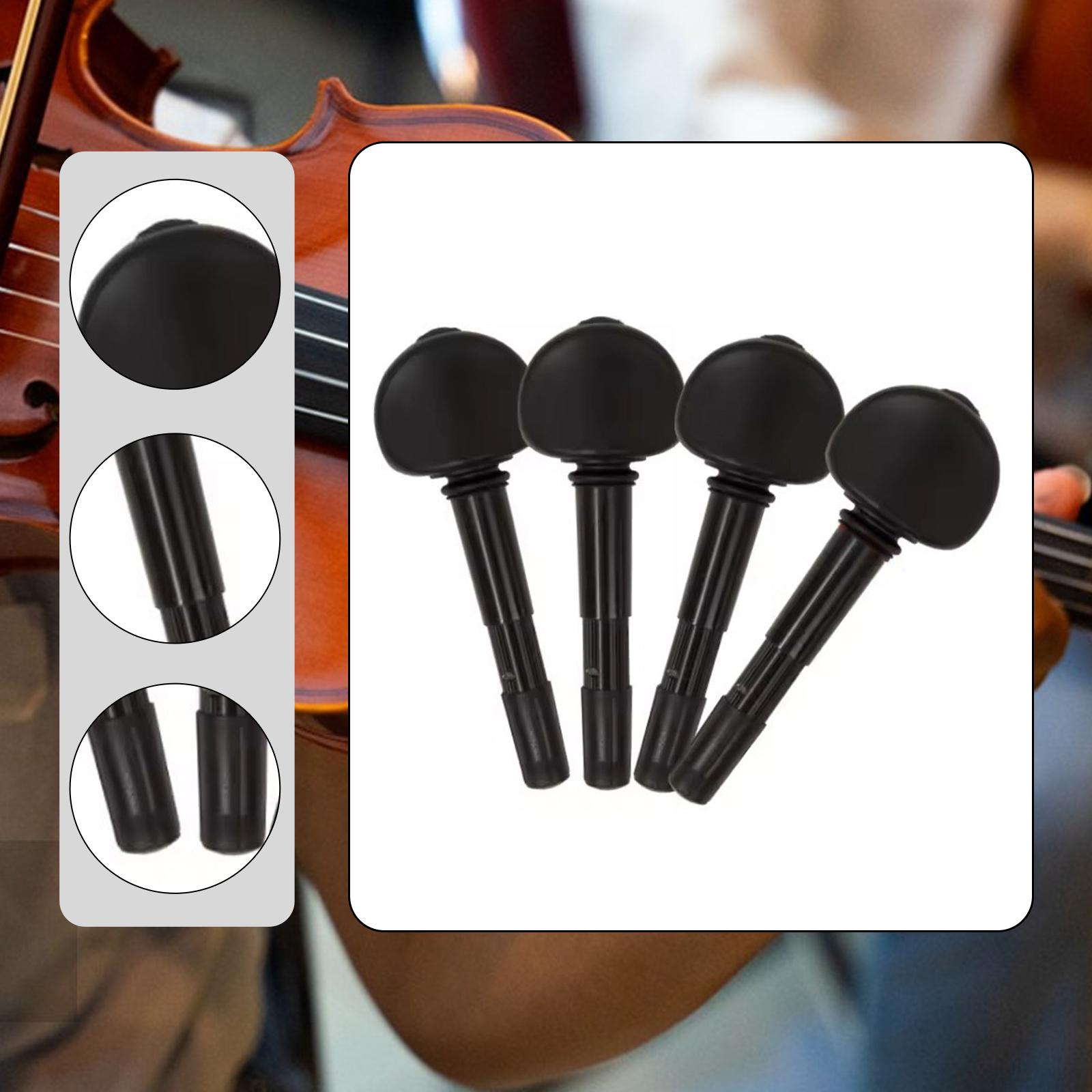 4 Pieces Violin Tuning Pegs Fiddle Musical Instrument ABS Metal Material for Professional Musician Use