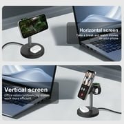 Cshidworld 3 in 1 Wireless Charger for Multple Devices, 15W Fast Magnetic Charging Station for iPhone 17 16e 15 14 13 12 Pro Max, Charging Stand for iWatch 11 10 9 8 7 6 5 4 3 Ultra AirPod 2 3 4 Pro