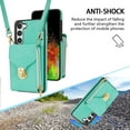 thumbnail image 2 of for Samsung Galaxy S23 Plus Case Wallet with Shoulder Strap for Women - Crossbody Lanyard,Zipper Pocket,Credit Card Holder,Shockproof - Metal Buckle Closure Premium PU Leather Case, Mint, 2 of 8
