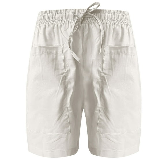 Pntutb Womens Shorts Clearance,Women's Wide Leg Pants High Waist Straight Pants Casual Cotton Linen Shorts Rollback