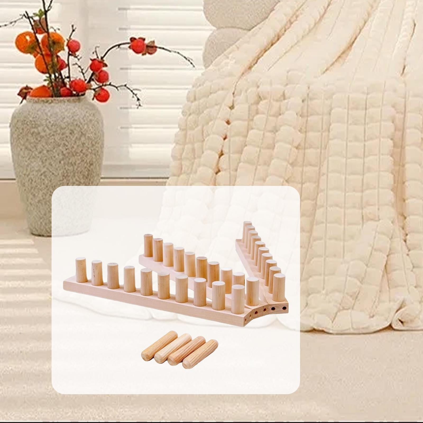 GUOOL Mini Weaving Frame Wooden Frame Hand Knitting Frame Peg Frame Chunky Wooden Blanket Knitting Frame for Relaxing Crafting And Home Decoration for Begin