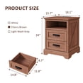 thumbnail image 6 of Nightstand with Charging Station, 18'' Farmhouse Bedroom Side Table, Modern End Table, Brown, 6 of 8