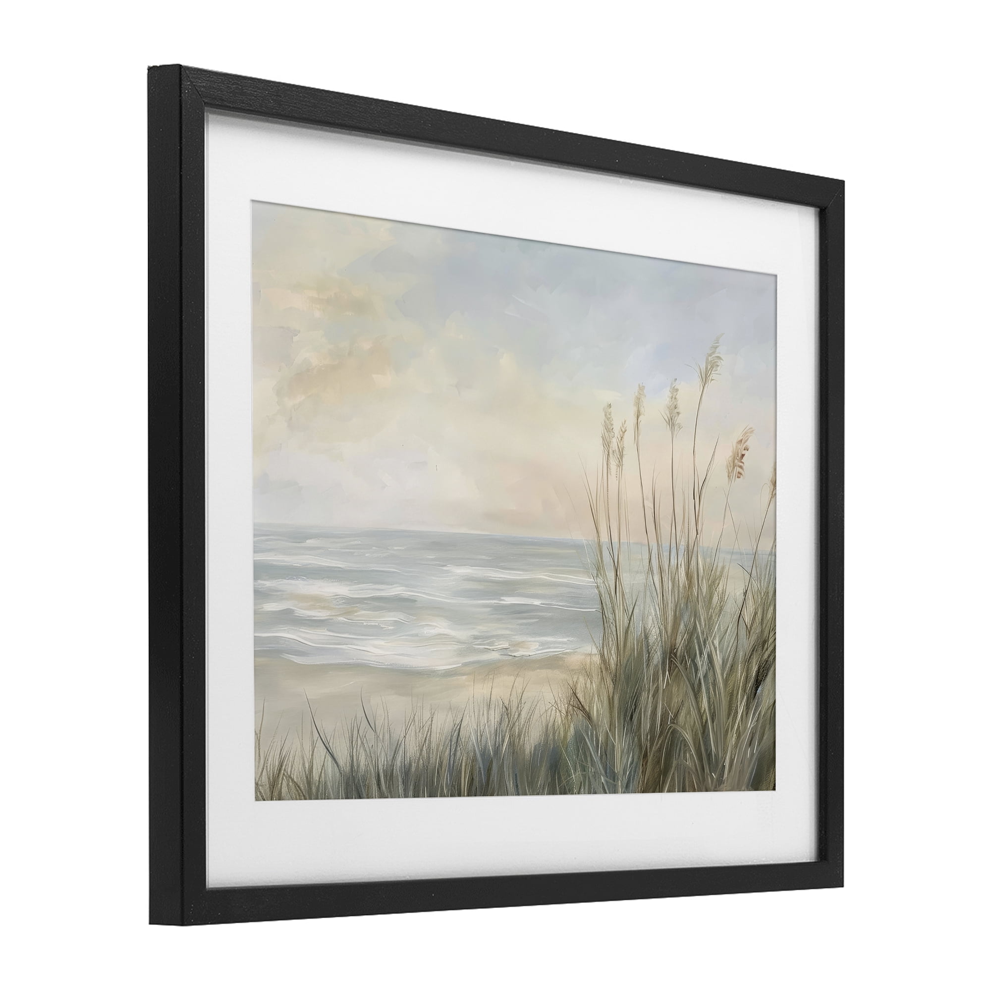 Stupell Industries Scenic Beach Dunes at Dawn Black Framed Print Under Glass, design by Petal Prints Design