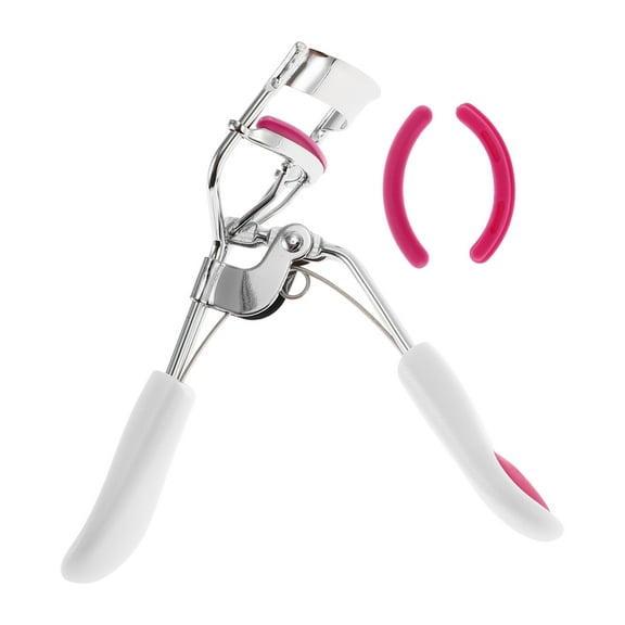 Unique Bargains 1 Pcs Women Lightweight Eyelash Curler for Business Travel Carbon Steel PS White  Rose Red