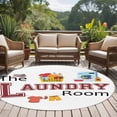 thumbnail image 4 of Laundry Room Round Area Rug 7 FT, Non Slip Living Room Area Carpet, Cartoon Washing Machine Clothes Washable Soft Circular Rug Non-Shedding Floor Carpet for Bedside Office Play Room Classroom, 4 of 9