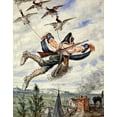 thumbnail image 2 of Bichard, Alphonse Adolf 15x18 Black Ornate Wood Framed with Double Matting Museum Art Print Titled - Illustrations For The Adventures of Baron Munchausen, 2 of 4