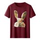 thumbnail image 4 of Tops de Cuello Alto para las Mujeres Amante Impreso Camiseta Cuello Redondo Manga Corta, Poliéster Spandex, 4 of 7