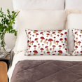 thumbnail image 3 of Xecao Red Mushroom Pattern Satin Pillowcases for Hair and Skin, Luxurious and Silky Pillow Cases with Envelope Closure, 20x30 Inches, 3 of 7