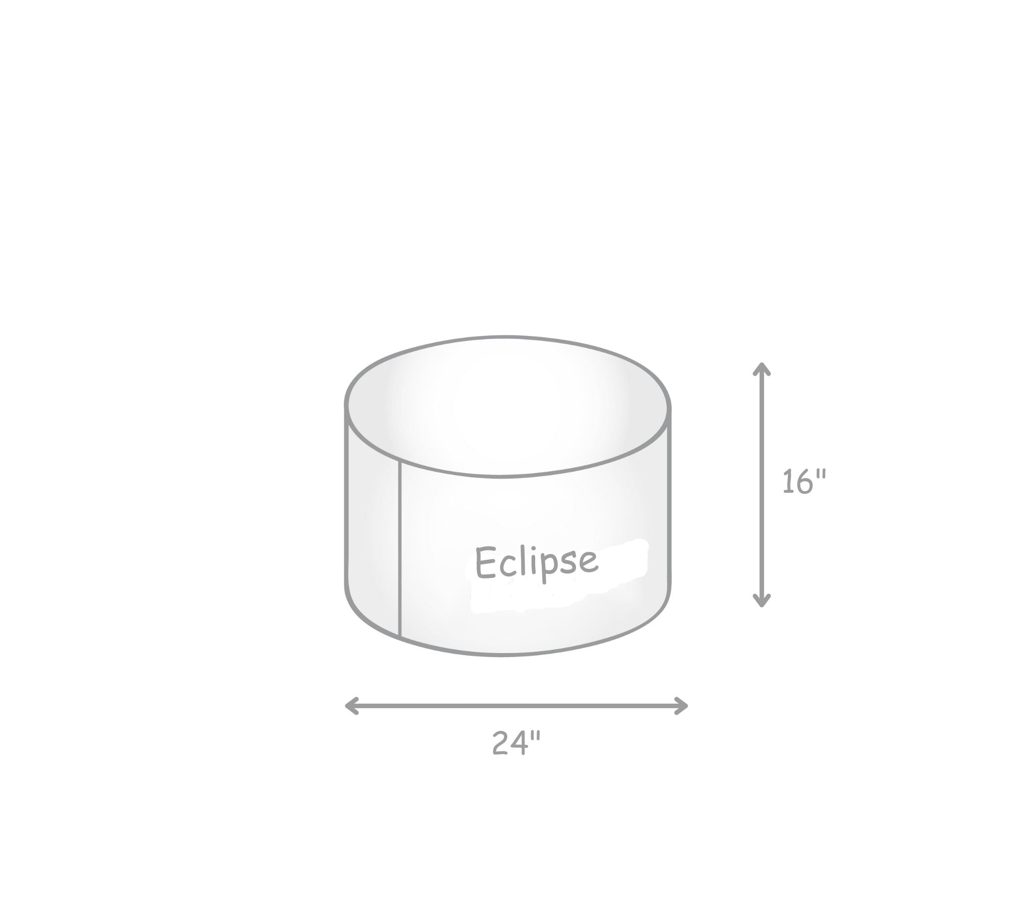 Eclipse Silver Velvet Pouf – Round Ottoman with Washable Cover & Bead Filling, Ideal for Seating or Footrest for Living Room, Bedroom or Office