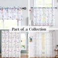 thumbnail image 3 of Purple Floral Kitchen Curtain Valance 15 Inch Length Colorful Small Flower Print on Linen Textured Sheer Bay Window Topper for Bathroom Basement Small Curtains 56" W x 15" L,1 Panel, 3 of 6
