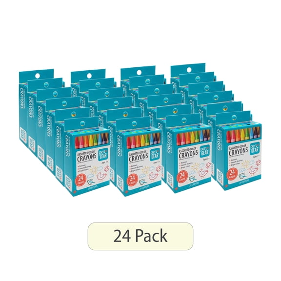 Pen+Gear Crayons, Assorted Colors, Sharpened, 24 Pack of 24 Count Crayons