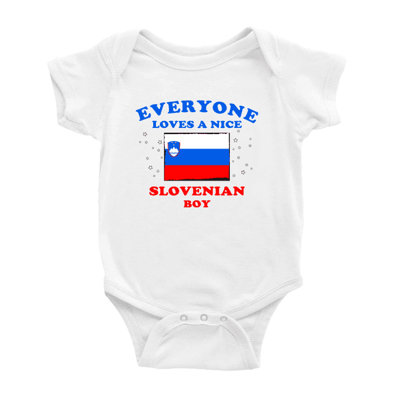 Everyone Loves a Nice Slovenian Boy Baby Clothes For Boy Girl (White, 18-24 Months)