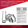 15 Degree Elbow Kit for 6" Diameter 304 Stainless Steel All Fuel Class