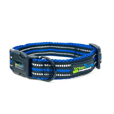 Greenbone Reflective Air-Mesh Adjustable Dog Collar-Blue -size : 1” wide x 16” adjustable up to 22”