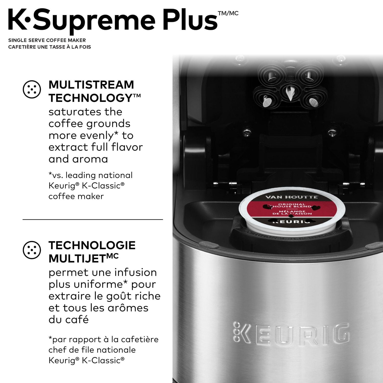 Cafetière une tasse à la fois Keurig K-Supreme Plus Multijet