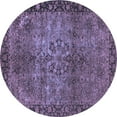 thumbnail image 1 of Ahgly Company Machine Washable Indoor Round Oriental Blue Industrial Area Rugs, 7' Round, 1 of 4