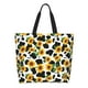thumbnail image 1 of Balery Cute Cow Print Sunflower C Bolsa Tote Estilo Estético con Cremalleras, Bolsa de Hombro, Bolsa de Compras Grande y Plegable, 1 of 8