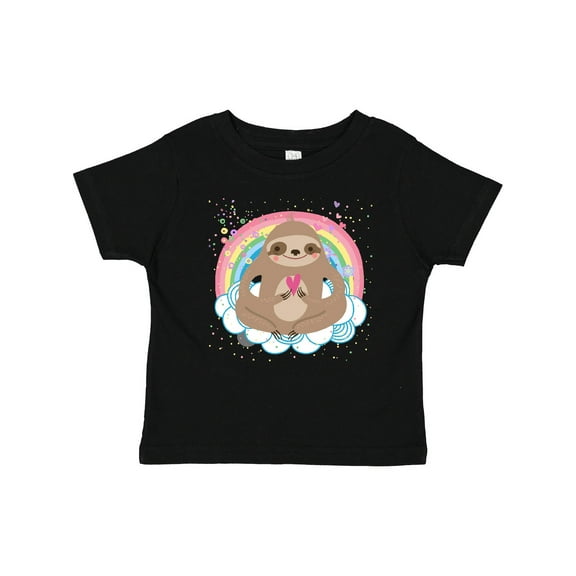 Inktastic Sloth Yoga Rainbow Girls Baby T-Shirt