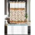 thumbnail image 6 of No Hook Cloth Fabric Shower Curtain with Snap in Liner, Orange Yellow Pumpkins Waterproof Shower Curtains Set with See Through Top Window, Autumn Leaves Rustic Vintage Bath Curtains Shower 72"x72", 6 of 6