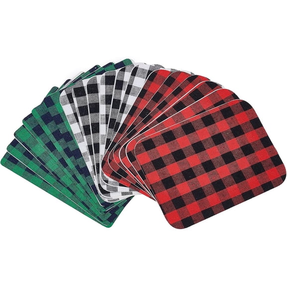 36 Pcs Iron-on Patches Fabric Lattice Pattern Rectangle Clothes Patch Fabric Polyeter Repair Fabric for Jacket Tent Clothes Bag Jeans DIY Mixed Color