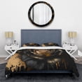 thumbnail image 3 of Designart "Elegant Black and Gold Rose II" Floral & Botanical Bedding Covert Set - Rose Black Floral Bed Set With 1 Sham, 3 of 6