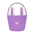 thumbnail image 1 of Advancent Cesta de Pascua tejida a mano con conejitos, cestas para niñas, regalos, dulces, duradera, 2 piezas, vacía. Almacenamiento y organización del hogar púrpura, 1 of 6