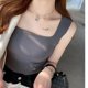 thumbnail image 1 of Chaleco camisola informal sin costuras con cuello cuadrado y hombros anchos, con hermosa espalda roscada, copa de una pieza para uso interior y exterior para mujer, 1 of 4