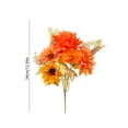 thumbnail image 3 of Yoziaaoa 5 Pcs Vibrant Autumn Harvest Faux Flower Bouquet with Maple Leaf Accents, Thanksgiving Table Centerpiece, 14.17in(Multi-color), 3 of 6