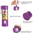 thumbnail image 2 of Licuadora, Licuadora portátil para frutas, Mini licuadora USB para batidos, malteadas, jugos de frutas, Licuadora portátil de 350 a 420 ml, 6 cuchillas para deportes y viajes, sin BPA, 2 of 5