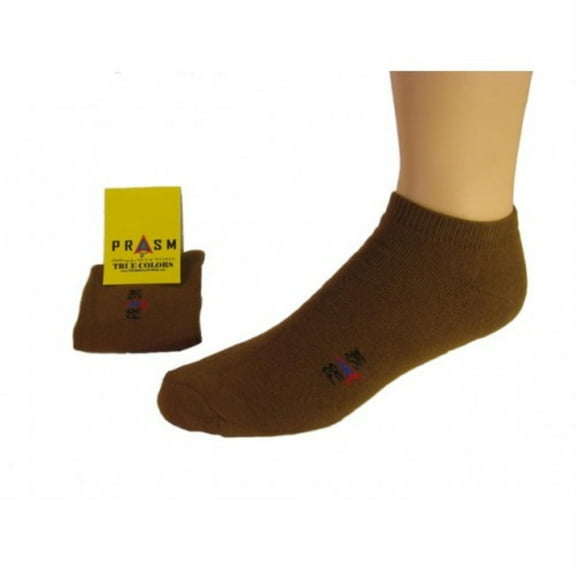 PRASM (Premium Egyptian Cotton) MENS Low-Cut Ankle Socks - 1 PAIR-Brown