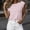 Pink, variant on Women's Botanical Leaf Graphic Tee Crew Neck Short Sleeve Regular Fit Casual Lightweight Summer Top