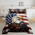 thumbnail image 2 of Feelyou Wildlife Eagle Boys Bedding Comforter Set, Vintage American Flag Twin Comforter Sets, Rustic Farmhouse Hunting Reversible Bedding Set, Lightweight Room Decor, 2pcs, 2 of 8