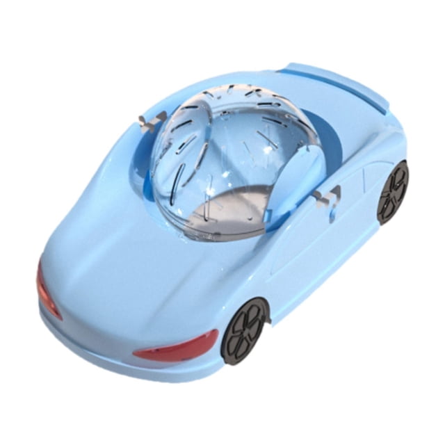 Coche de juguete para hámster, rueda de ejercicio para hámster, extraíble, divertido, silencioso, multifunción, pequeño. Azul
