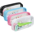 thumbnail image 1 of Juego de 4 estuches para lápices, bolsa transparente para lápices, estuche con cremallera de PVC, almacenamiento para lápices, bolsa de maquillaje, bolsa de artículos de tocador de viaje para, 1 of 7