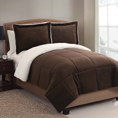 VCNY Home Solid Micro Mink Sherpa Bedding Comforter Set, Multiple