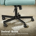 thumbnail image 4 of YSNW Criss Corss Chair with Wheels,Fabric Padded Armless Wide Office Desk Chairs,120° Rocking Swivel Mid Back Computer Task Vanity Chair for Home Office, Small Space(Mint Green), 4 of 10