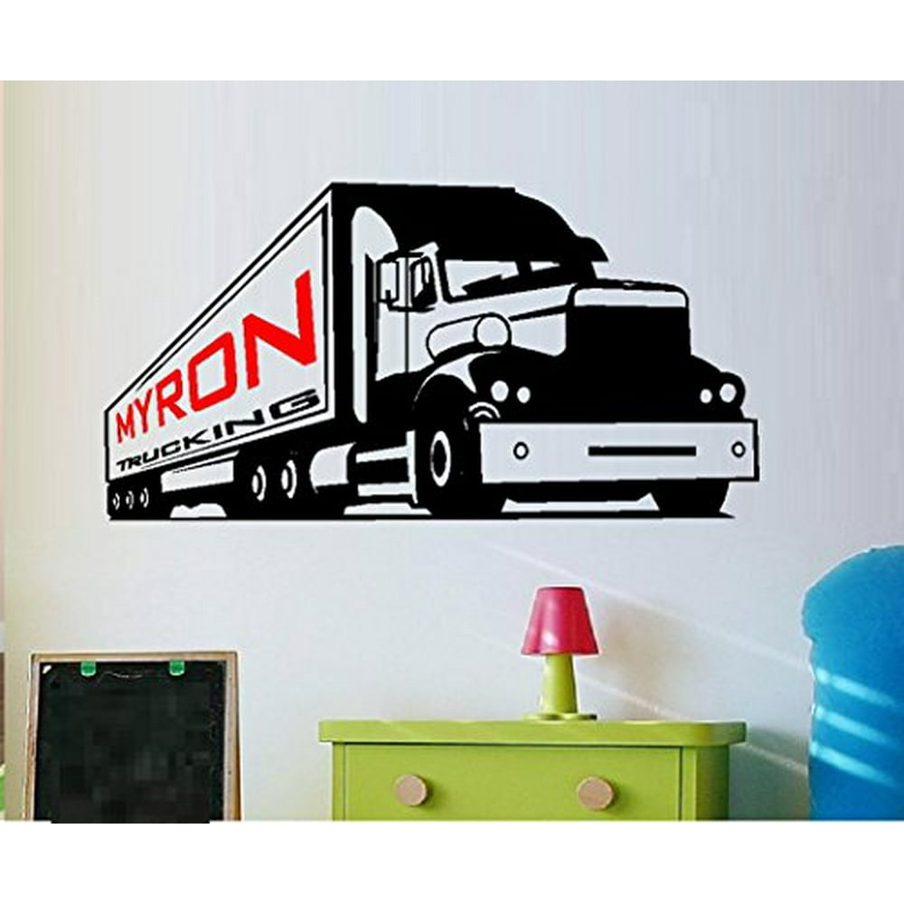 Decal Semi Truck, with Custom "NAME" WALL DECAL 18" X 35" LRG