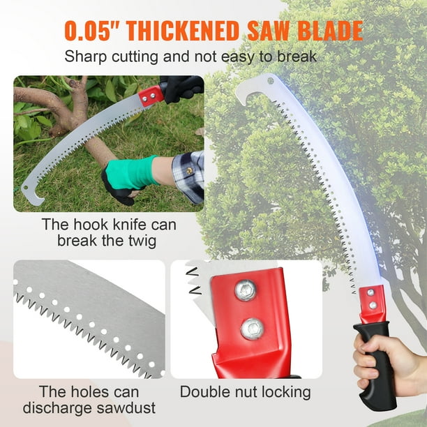 VEVOR Manual Pole Saw 4.6 12.1 ft Extendable Tree Pruner Sharp
