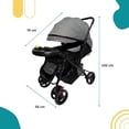 thumbnail image 4 of Carriola Reversible Plegable Ultra Ligera Tilo Con Sombrilla Ajustable| Ruedas con Freno y Amortiguación| Arnés 5 Puntos - Color Gris, 4 of 5