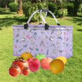 thumbnail image 3 of Cesta de Picnic de Gran Tamaño Marco de Aluminio Resistente Impermeable Plegable Fácil Almacenamiento Camping Picnic Viajes Al Lago Vacaciones Familia Morado 42x23x23cm Soledad Cesta de picnic, 3 of 9