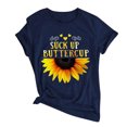 thumbnail image 1 of Gibobby Casual Playera de Manga Corta para Mujer Mujeres Casual Girasol Mangas O-cuello Camiseta suelta Blusa Tops(Marina,XL), 1 of 5