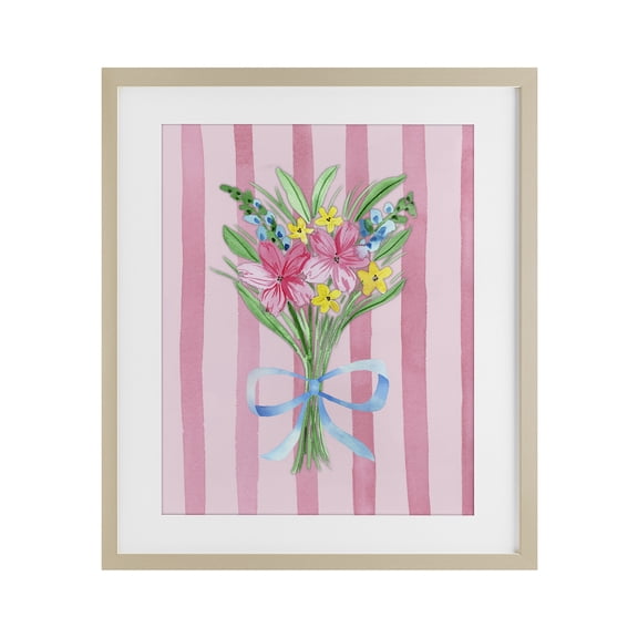 Stupell Industries Modern Spring Bouquet Pink & Blue Birch Framed Print Under Glass, 13 x 16, by Nina Jacobs