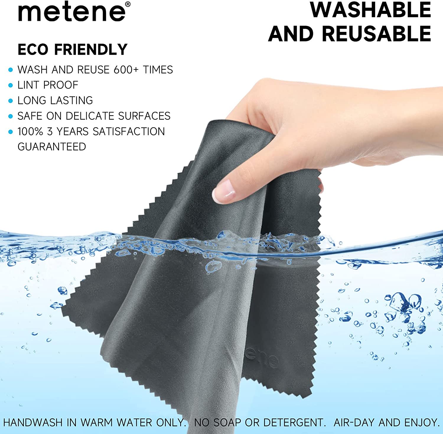 Metene 15 Pack Glasses Cloth, Microfiber Cleaning Cloths (6