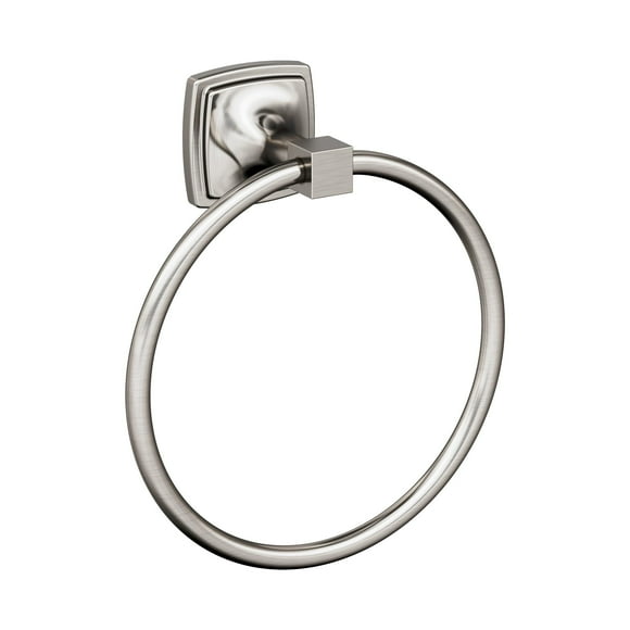 Amerock Bh36092G10 | Brushed Nickel Towel Ring | 7-9/16 In (192 Mm) Length Towel Holder | Stature | Hand Towel Holder For Bathroom Wall | Small Kitchen Towel Holder | Bath Accessories