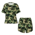 thumbnail image 4 of Qekee Camouflage Dinosaur Women's Pajama Set Short Sleeve Sleepwear Summer Home Wear with Pockets Soft Short Sleeve Shirt - Camouflage Dinosaur, 4 of 9