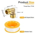 thumbnail image 2 of 5 Pack 90 Degree Elbow, 3/8 Inch Male x 3/8 Inch Male Brass Right Angle Pipe Fitting, Connector for Fluid Gas Fuel Oil Pipe, 30x30mm, 2 of 6
