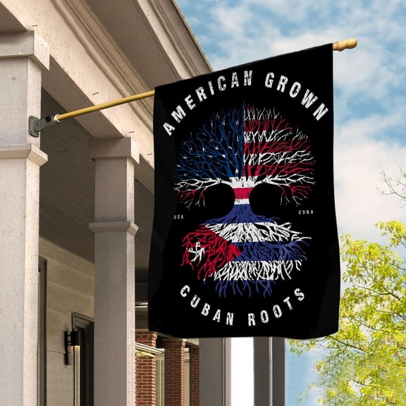 American Grown Cuban Roots Cuba Flag Souvenir friendship Proud House Flag, Double-Sided Decorative Outdoor Flag, Polyester Yard Flag 29.5 x 39.5 in
