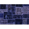 thumbnail image 1 of Ahgly Company Machine Washable Indoor Rectangle Patchwork Blue Transitional Area Rugs, 8' x 12', 1 of 4