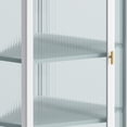 thumbnail image 6 of 41" Wall Mounted Corner Cabinet, Modern Glass Door Storage Cabinet, Wall Mounted Corner Cabinet for Small Spaces, Bedroom, Living Room, Bathroom, Kitchen, White, 6 of 9