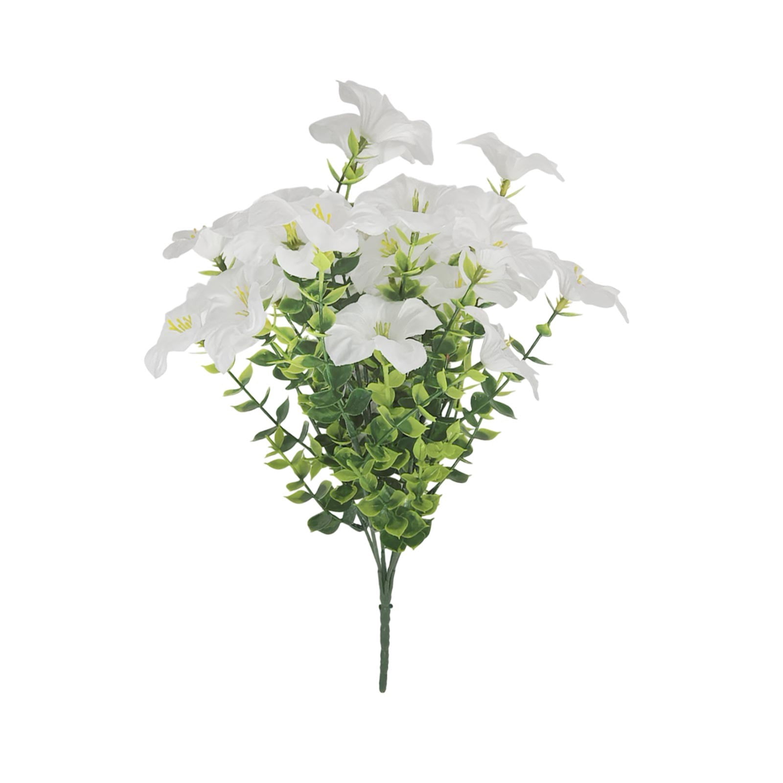 Cififendec Simulation Flowers Plastic Flowers Fake Silk Colorful Flower Bouquet Outdoor Autumn Decoration Realistic UV Outside Faux Plants for Garden Porch Home(White)